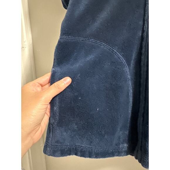 🔴Juicy Couture‎ navy terry cloth short sleeve hoodie size Small y2k - Picture 2 of 10